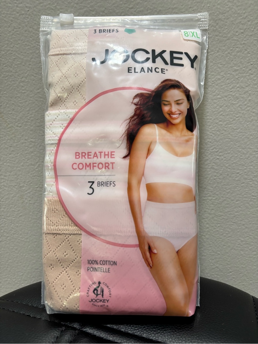Jockey Elance Women's Breathable Briefs  8XL Light Blush 3 Pack New in Package